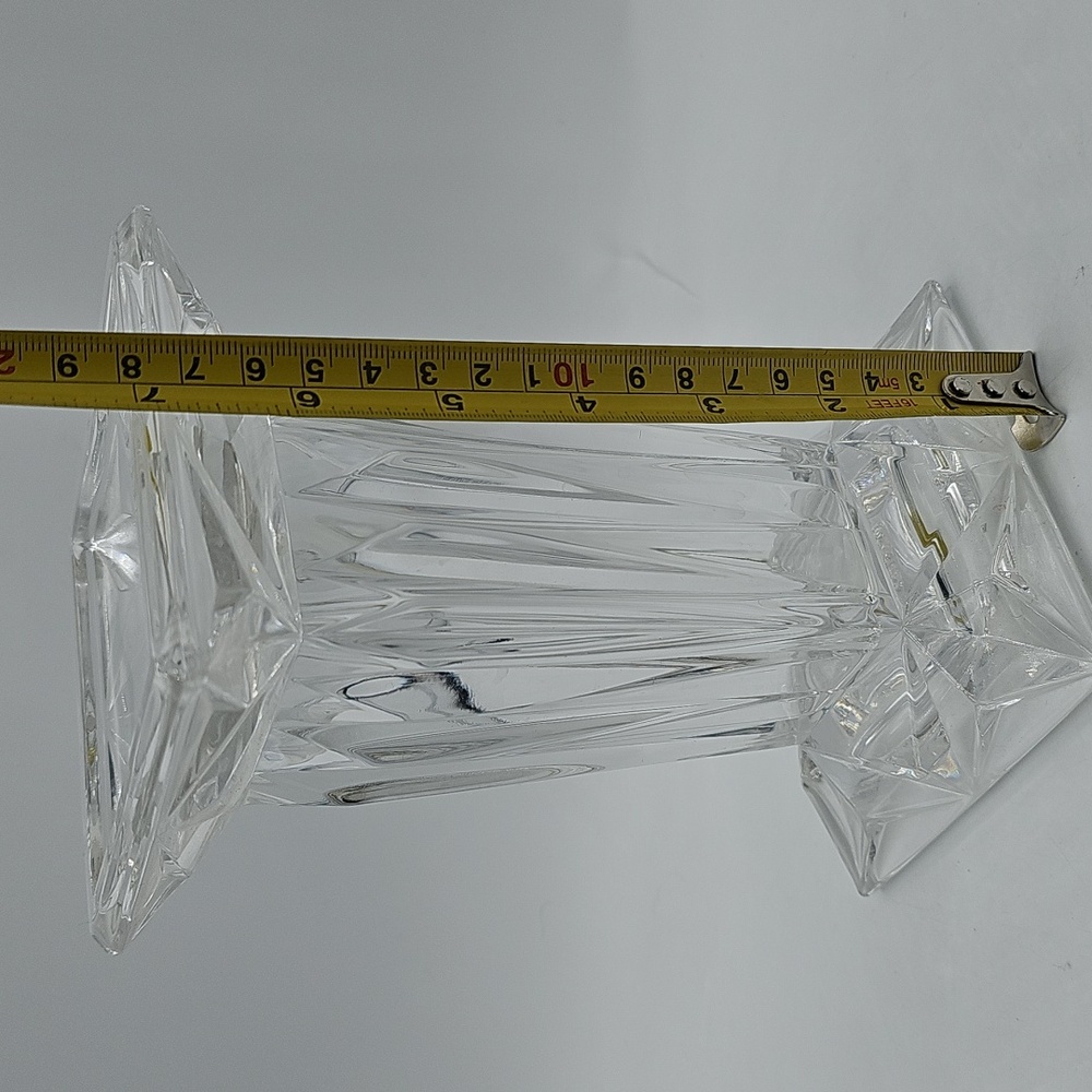 PartyLite Quad Prism Crystal Pedestal Pillar Candle Holder Vase Reversible - Picture 5 of 5